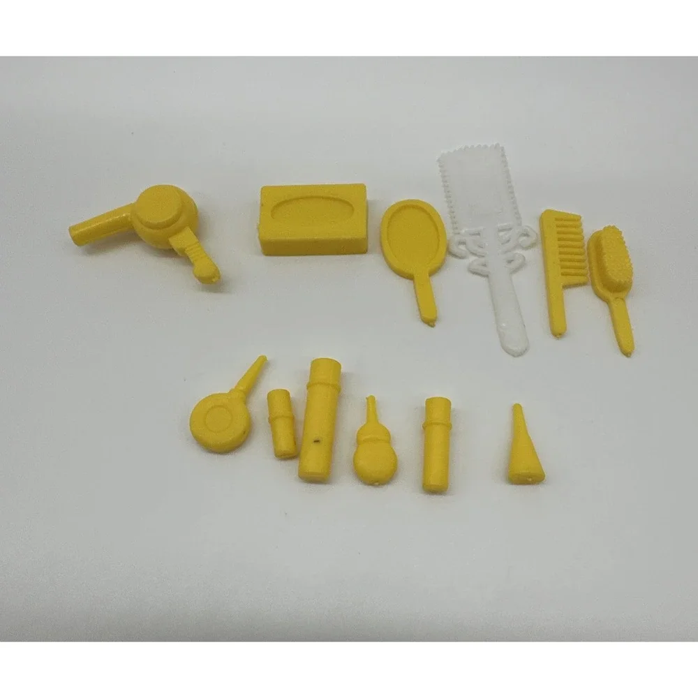 Lot Of Barbie Doll Accessories Makeup And Beauty Supplies Yellow